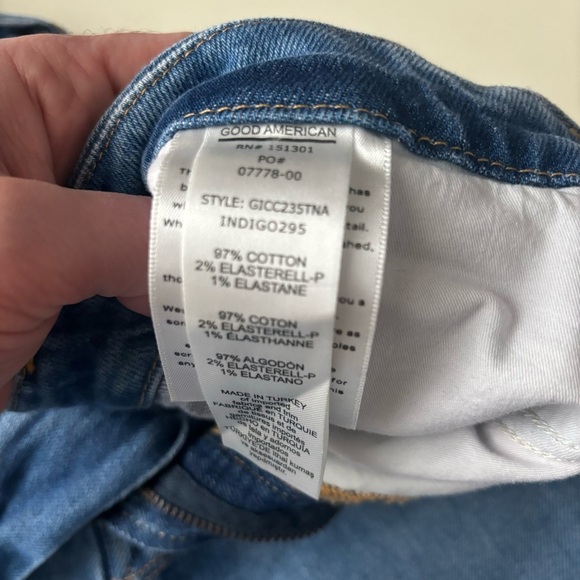 Good American Women’s Straight High Rise Cropped Jean Size 14/32 New - Picture 9 of 11